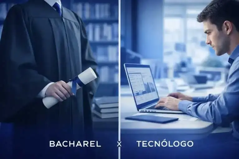 Este artigo apresenta um comparativo entre as formações de graduação de bacharelado e tecnólogo com gráficos e diagramas de ilustração além de tabelas de informação bastante claras