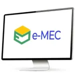 Imagem da logo do E-mec em uma tela desktop de computador