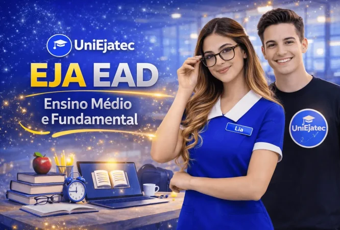 EJA EAD Modalidade - A IMAGEM MOSTRA DOIS JOVENS QUE NÃO TERMINARAM O ENSINO MEDIO