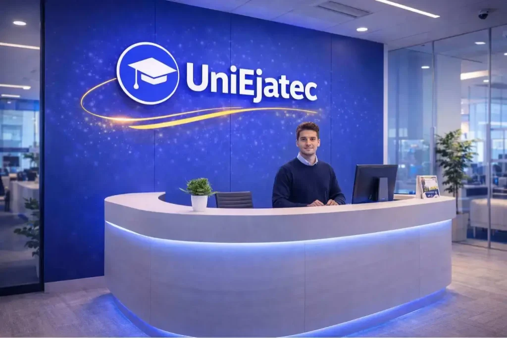 Imagem mostra a recepção de uma empresa startup de educação brasileira
